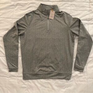 Peter Millar Perth Performance Quarter-Zip Golf Pullover | Small | Grey | New